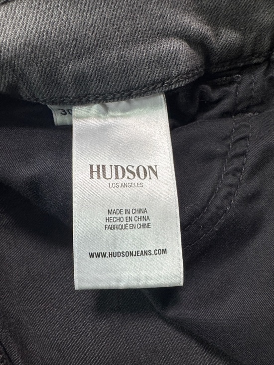 Hudson Jeans Black Washed Denim Mini Skirt with Raw Hem